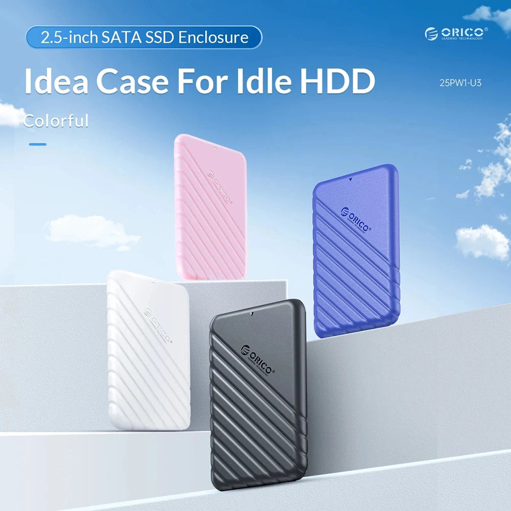 2.5-Inch SATA to USB 3.0 and Type-C External HDD Enclosure — Fits 7-9.5mm SSD/HDD, Up to 6TB, 5Gbps/6Gbps