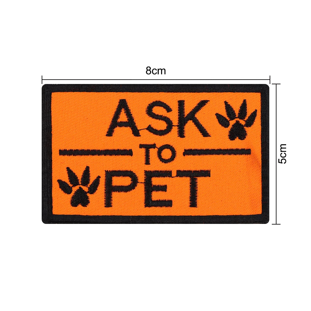 1-Pack Removable Embroidered Service Dog Patch – Tactical ID Patch for Harness, Vest & Leash (Fits Dogs & Cats)