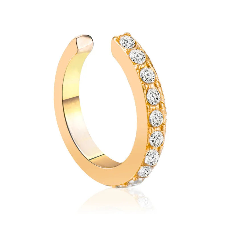 Gold Leaf Ear Cuff Clip-On Earrings for Women — No-Piercing Cartilage Climbers