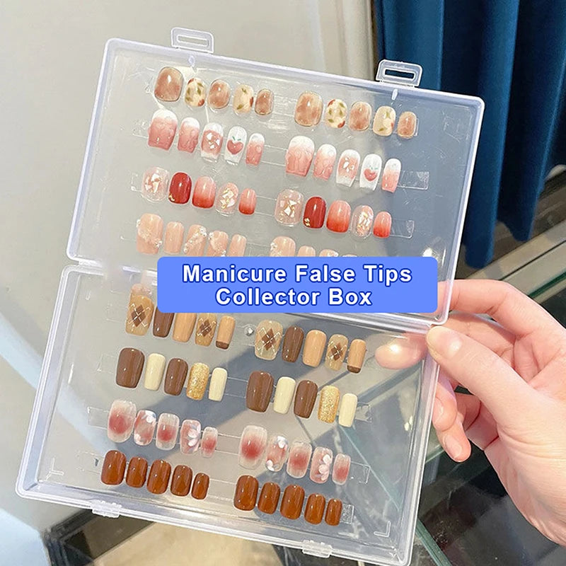 Nail Tip Display Book – Clear Nail Art Display & False Nail Storage Case (S 6.7×5.3 in / L 9.1×6.1 in)