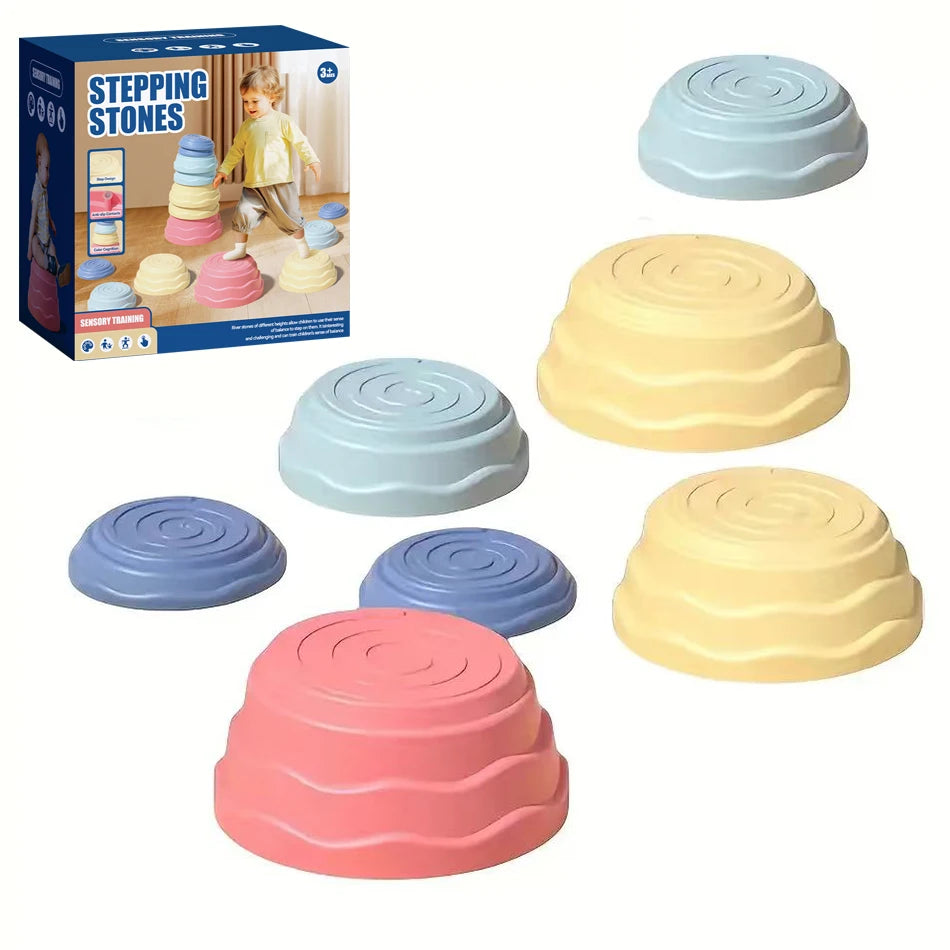 5-Pack Kids Balance Stepping Stones Playset – Montessori Sensory Steppers for Indoor & Outdoor Play
