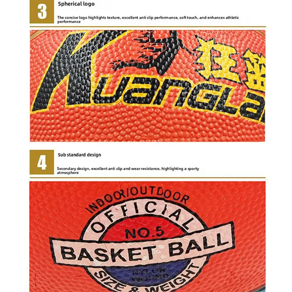 PU Leather Basketball — Wear-Resistant Indoor & Outdoor, Sizes 3/5/7