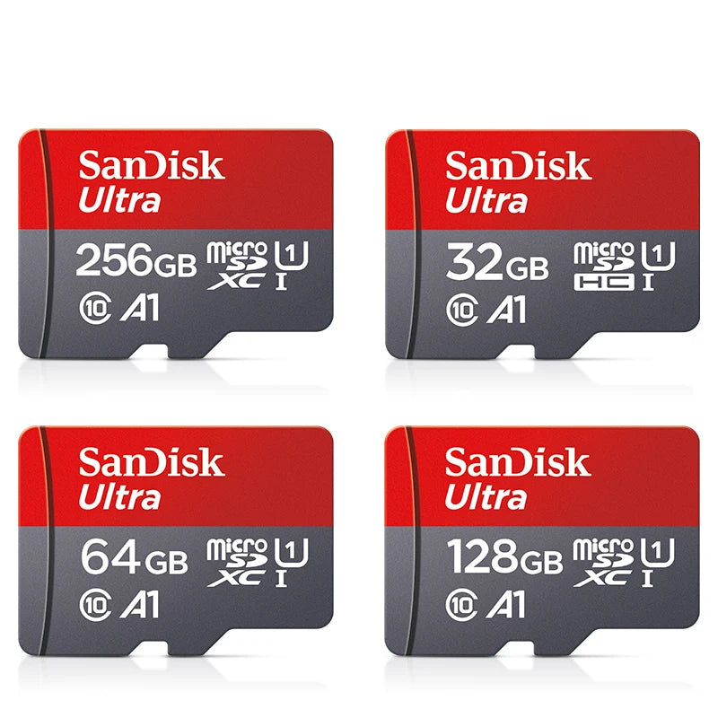 microSD Memory Card 32/64/128/256/512GB A1 Class 10 UHS‑I V10 TF Card for Smartphones, Tablets & Cameras