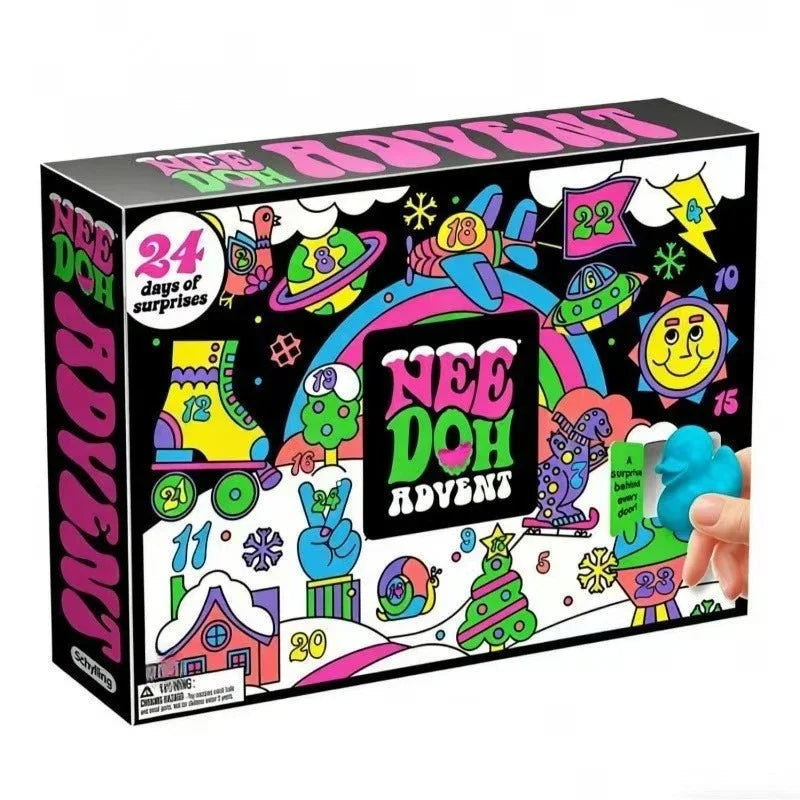 Christmas Countdown Advent Calendar 3D PVC Fidget Doll Surprise Box Stress Relief Holiday & New Year Gift