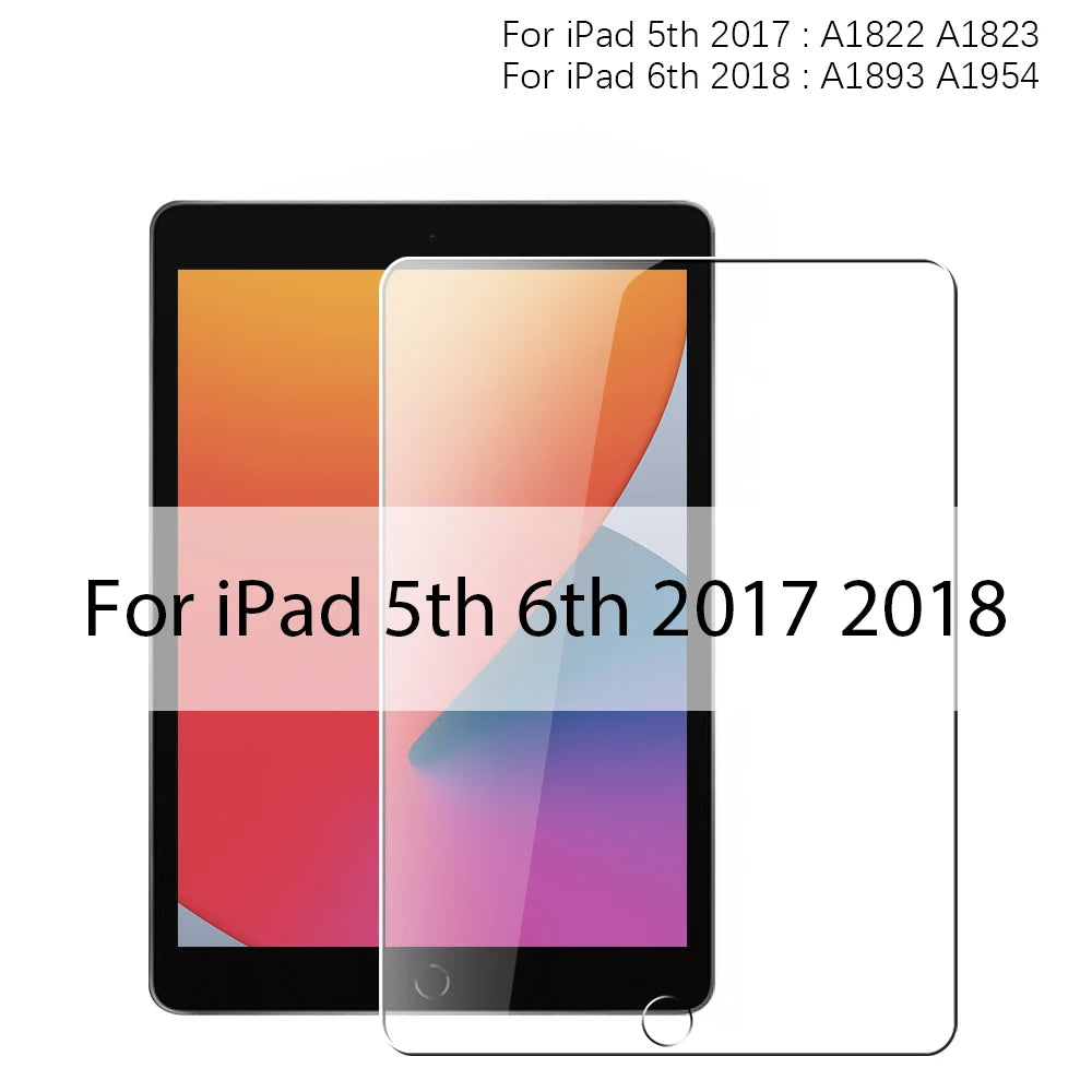 FanzyMarket tempered glass screen protector for iPad, HD anti-fingerprint, explosion-proof, fits 9.7 to 12.9-inch models.