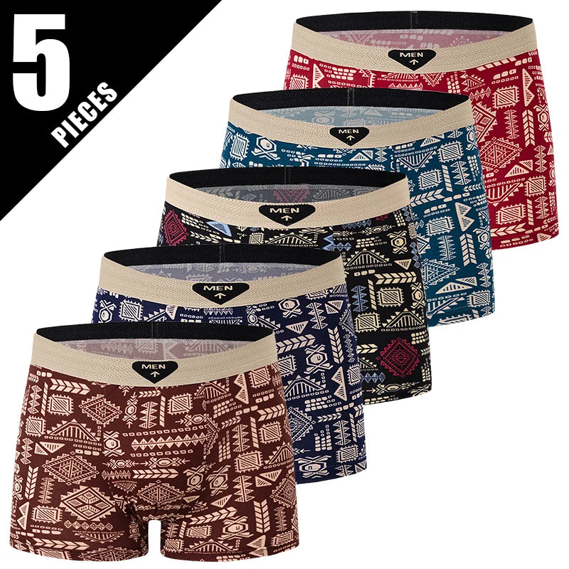 4/5-Pack Men's Printed Boyshort Swim Trunks – Comfortable Plus-Size Beach & Swim Shorts