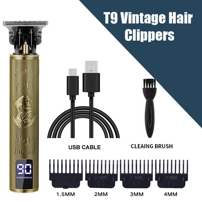 Rechargeable Cordless Hair Trimmer — Stainless Steel Blade, 80 Min Runtime, 0.5–1 mm (0.02–0.04 in) Cut