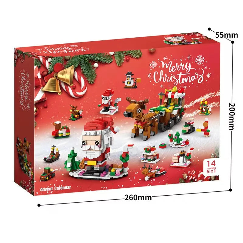 24-Day DIY Christmas Building Blocks Advent Calendar Set, Holiday Surprise Toy Box for Kids — LEGO-Compatible Creative STEM Gift
