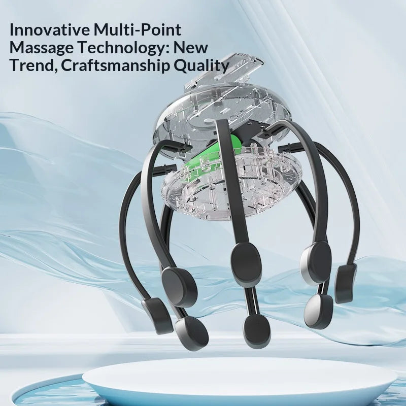Cordless Electric Scalp Massager - 3 Modes 360° Head Massager & Portable Head Scratcher for Stress Relief