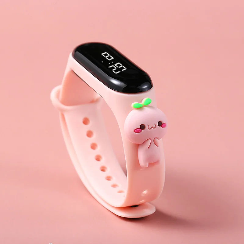 Kids LED Touch Sports Watch – Silicone Digital Bracelet, 45mm Waterproof (5ATM) Cartoon Character Design for Girls & Boys