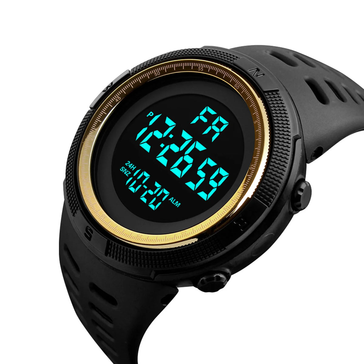 Men's Digital Sports Watch Waterproof Luminous Stopwatch Alarm for Running Climbing Fishing