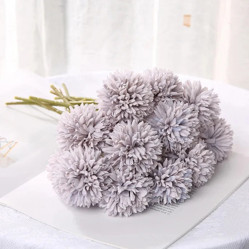 3/6-Piece Silk Hydrangea Artificial Flower Bouquet - Boho Stems for Home, Bedroom & Wedding Decor