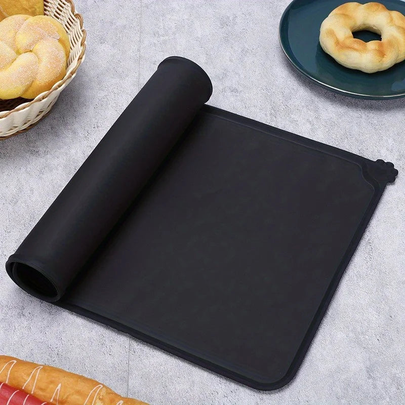 Silicone Pet Feeding Mat 48 x 30 cm (18.9 x 11.8 in) - Non-Slip Waterproof Bowl Placemat for Dogs & Cats, Easy-Clean Feeding Pad