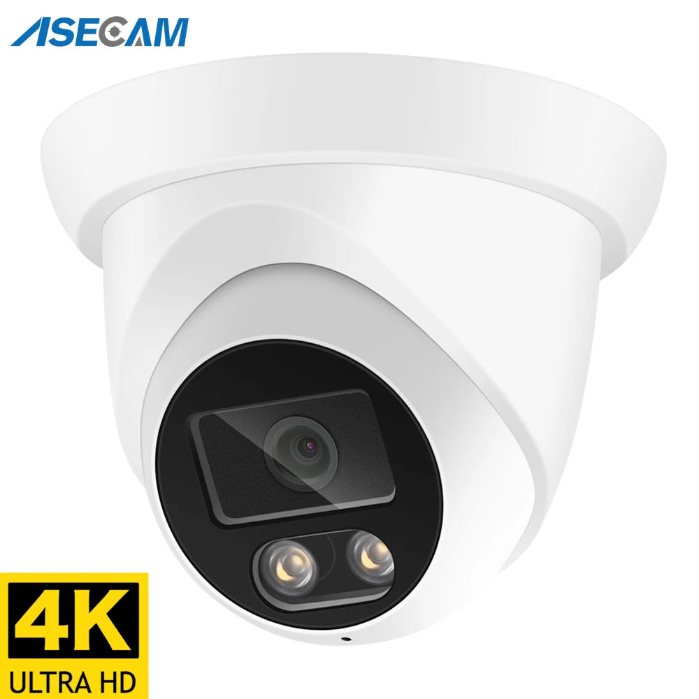 4K 8MP PoE IP Dome Camera with Audio H.265 ONVIF 2.8mm Wide Angle Color Night Vision IP67