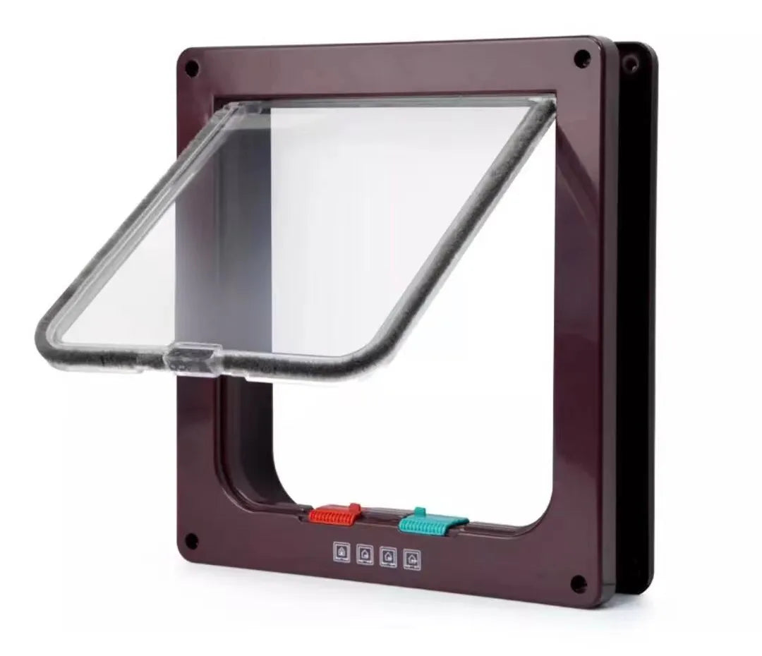 Weatherproof 4-Way Locking Cat Door Pet Flap – Up to 20 lb (9 kg) | For Interior Doors, Cabinets & Garage (4 Sizes)