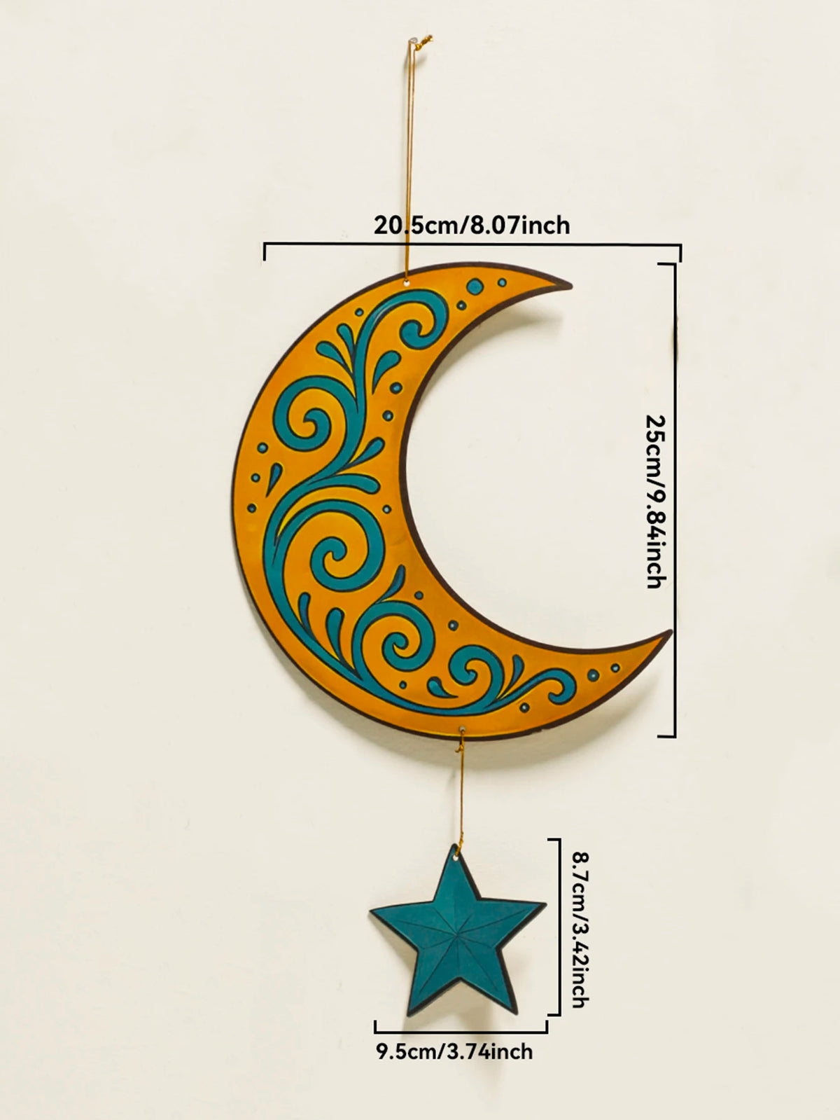 Ramadan Moon and Star Lantern Wall Decor with Tassel – Eid Mubarak Hanging Ornament for Muslim Festival Home Gift