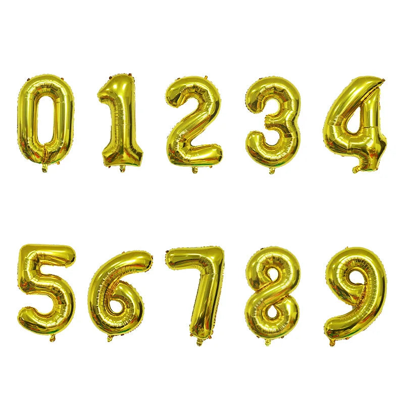 32-Inch (81 cm) Multicolor Foil Number Balloons 0-9 Helium-Compatible Birthday & Anniversary Party Decorations