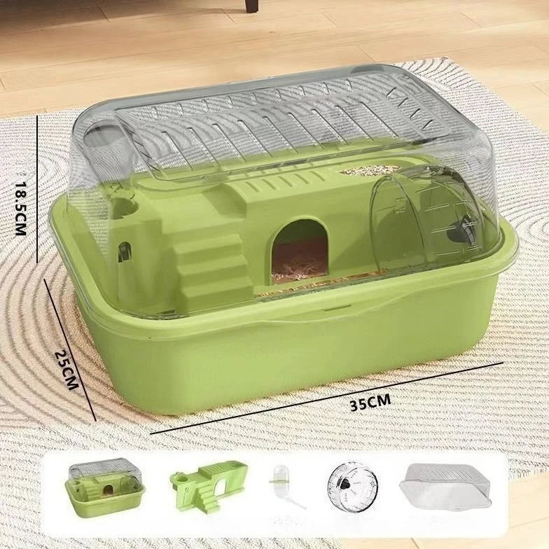 Large Chew-Proof Hamster Cage with Openable Top and Acrylic Panels – Solid Small Pet Habitat