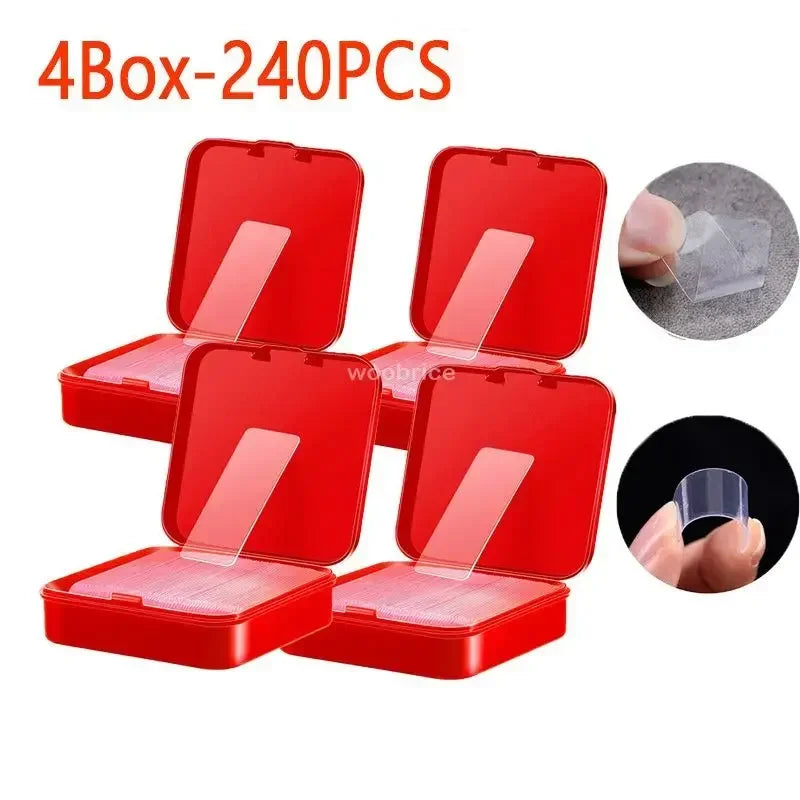 Reusable Nano Double-Sided Transparent Adhesive Tape – Super Strong Waterproof Wall Mount Strips (60/120/180/240/300 pcs)