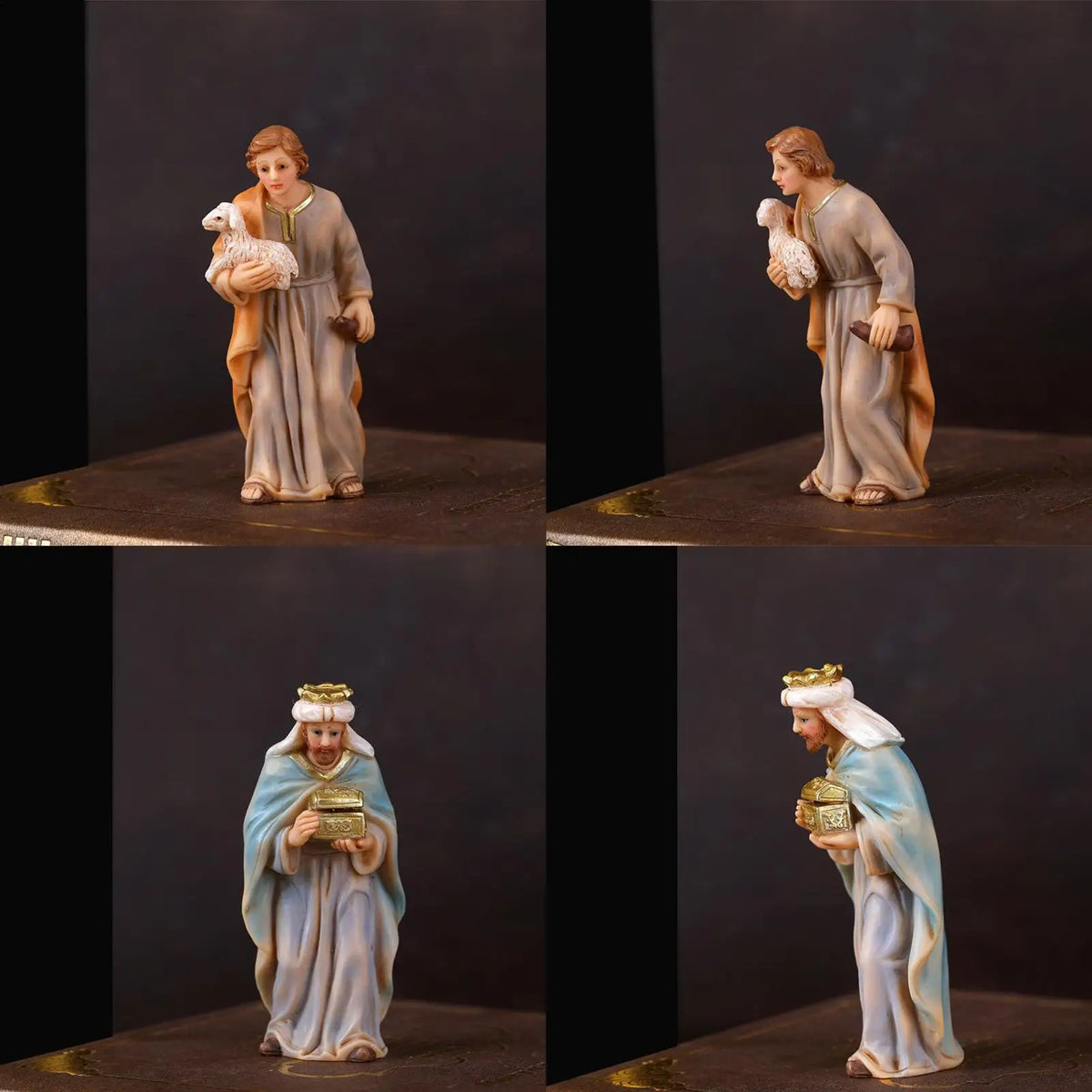 11-Piece Christmas Nativity Set - Resin Nativity Scene with Holy Family, Wise Men & Shepherds - Indoor Tabletop Manger Decoration