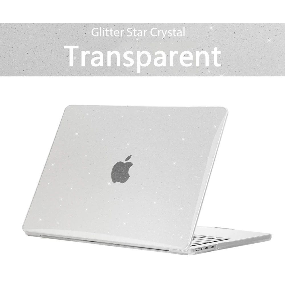 Glitter Hard Shell Laptop Case for MacBook Air & Pro 13/14/15/16 Inch (33–41 cm) Clear Sparkle Protective Sleeve