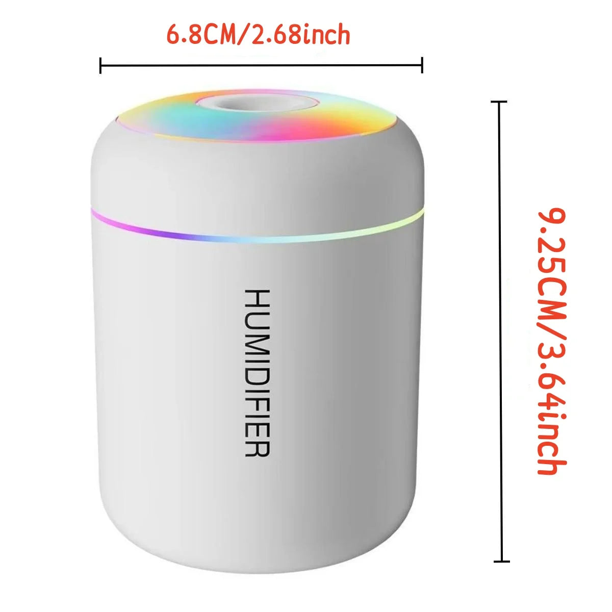 180ml (6.1 fl oz) Mini USB Ultrasonic Humidifier Aroma Diffuser for Car Home Bedroom with LED Light