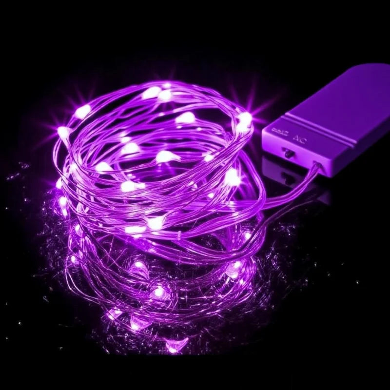 Battery Operated Fairy String Lights — Silver Wire LED Firefly Lights, 1–10M (3.3–32.8 ft), 10–100 LEDs for Christmas, Wedding & Party