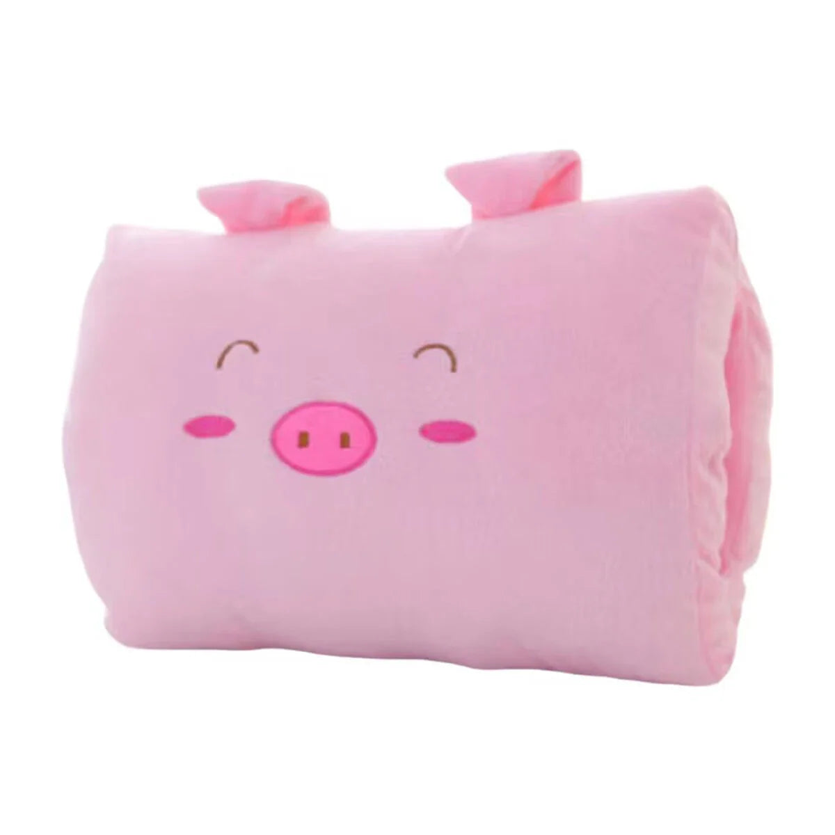 Pink Bear Plush Hand Warmer Pillow – Cartoon Nap Cushion with Hand Pockets for Kids & Adults