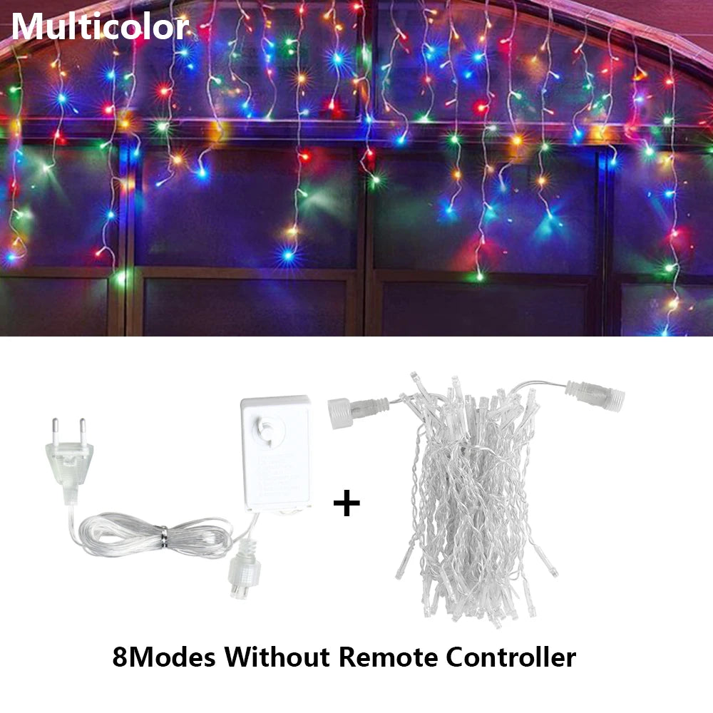 LED Icicle Curtain Fairy Lights – 3.5m to 40m (11.5–131 ft) Waterproof String Lights for Christmas, Wedding & Party Indoor Outdoor