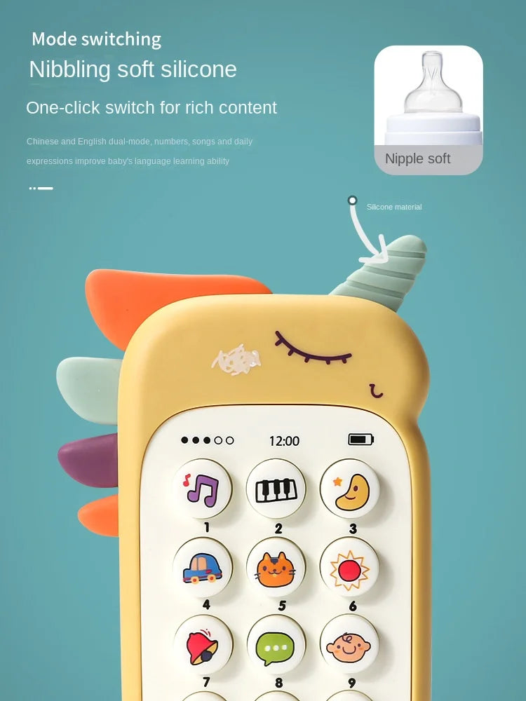 Baby Toy Phone with Music and Teether – Interactive Pretend Play Phone for Infants & Toddlers