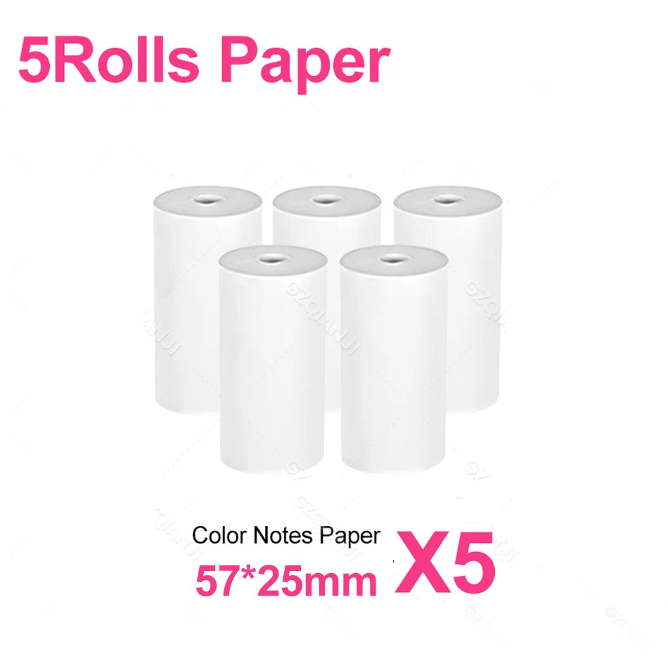 Portable 58mm Mini Thermal Photo & Label Printer - Bluetooth Sticker Memo Printer for iOS & Android (Compatible with 57mm Paper)