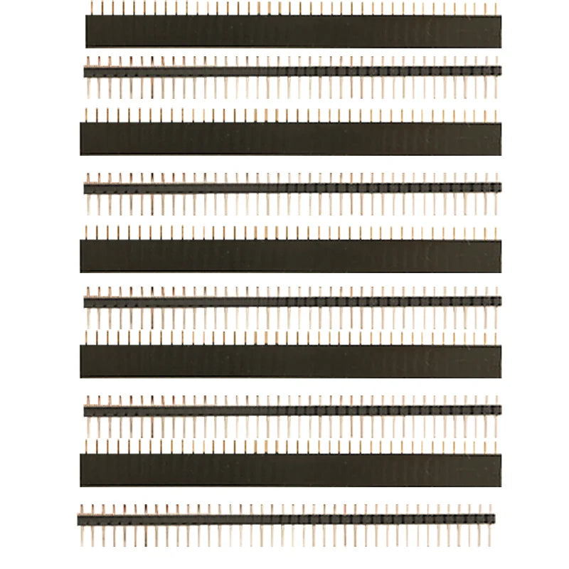 40-Pin 2.54mm Single-Row Pin Header Connector Kit - 10 Female & 10 Male