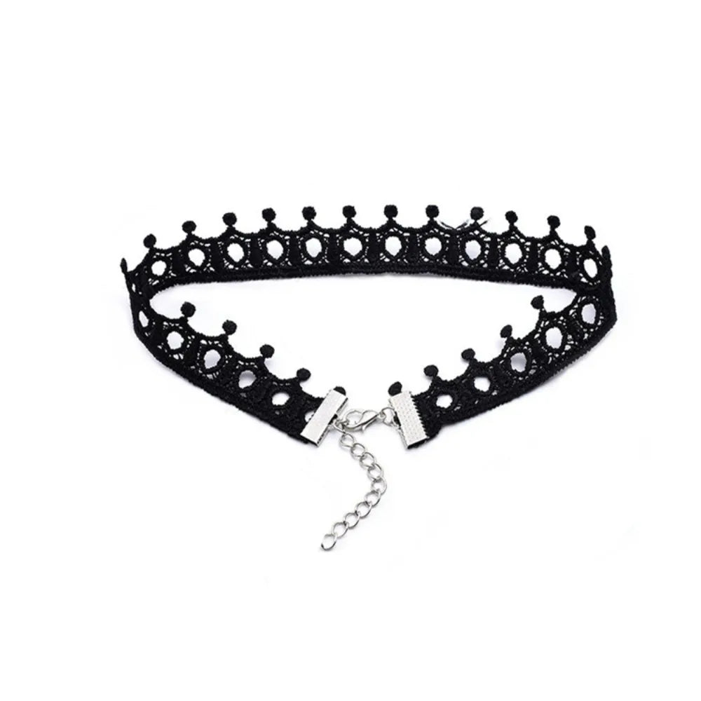 Black Lace Choker Necklace - Gothic Punk Collar view 9
