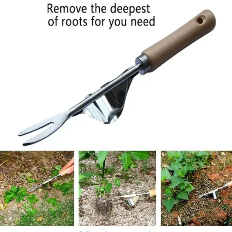 Stainless Steel Weed Puller Hand Tool - Garden Weeder Uprooter for Dandelions and Deep Roots