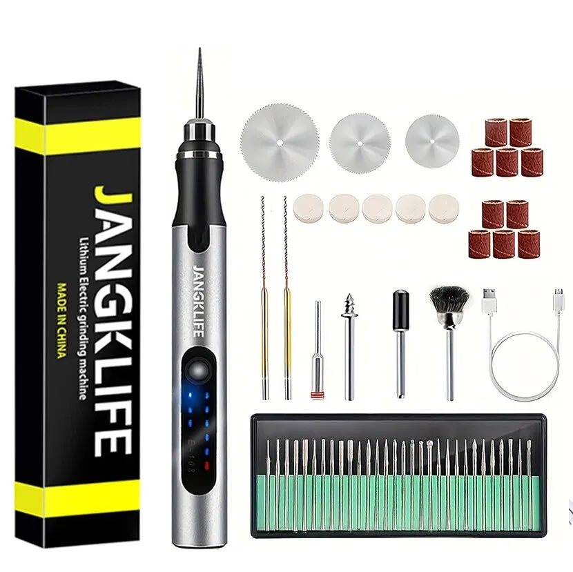 USB Cordless Rotary Tool Kit – Mini Wireless Rotary Drill for Woodworking, Engraving, Jewelry, Metal & Glass DIY