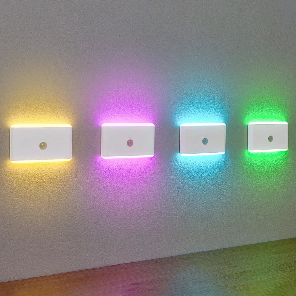 LED Motion Sensor Night Light — 3-Mode Dimmable Rechargeable Wall Lamp for Bedroom, Stairs, Closet & Camping