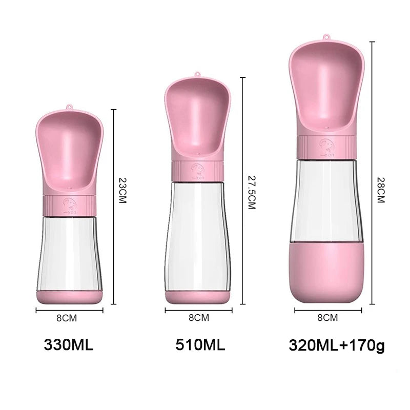Portable 2-in-1 Dog Water Bottle with Food Container – Travel Pet Water Dispenser for Small to Large Dogs & Cats