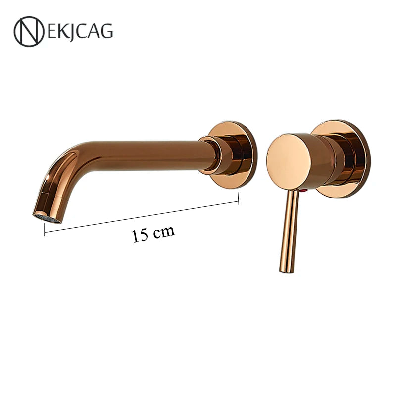 Wall-Mount Single-Handle Basin Faucet – Polished Gold, Matte Black or Chrome Bathroom Sink Mixer (Hot & Cold)