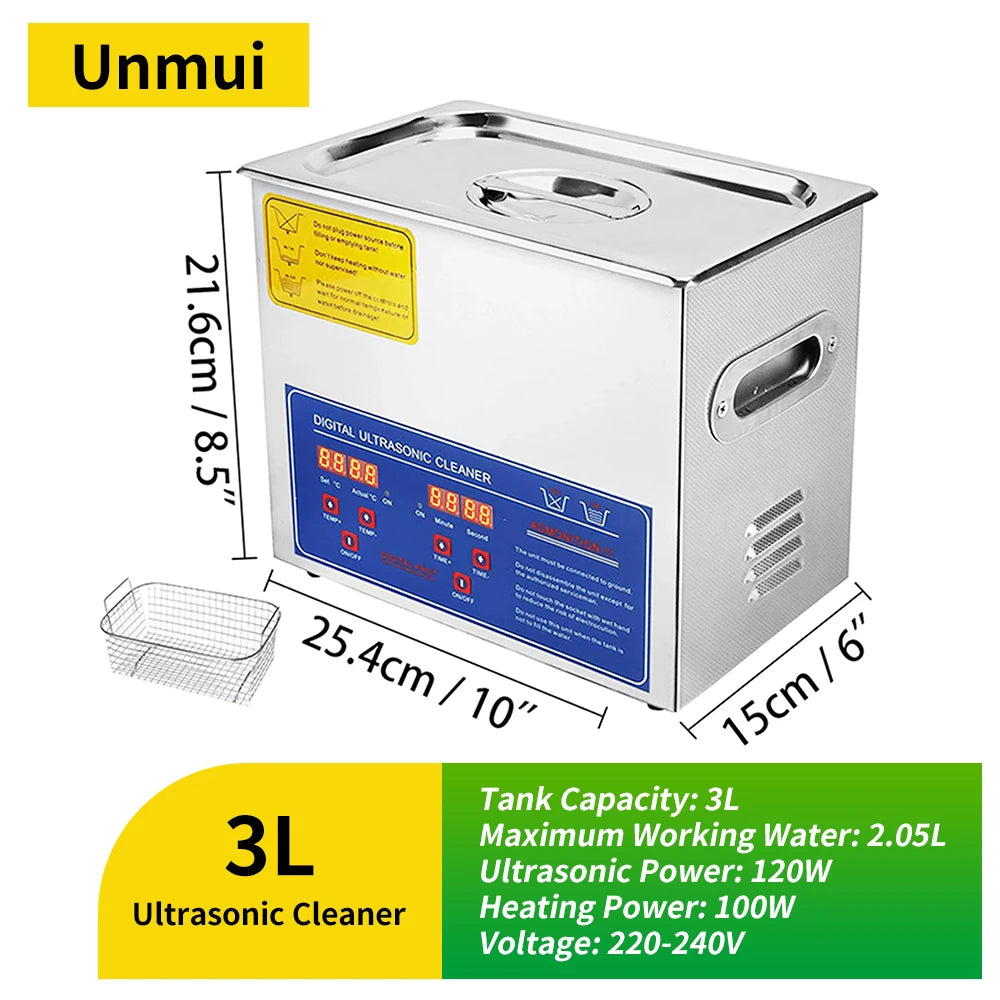 Heated Ultrasonic Cleaner 2L–30L (0.53–7.93 gal) Ultrasonic Cleaning Bath for Jewelry, Watches, Glasses & Tools