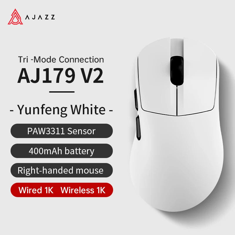 Wireless Gaming Mouse 2.4GHz & Bluetooth - Right-Hand Ergonomic, 26,000 DPI Optical Sensor, Battery Powered