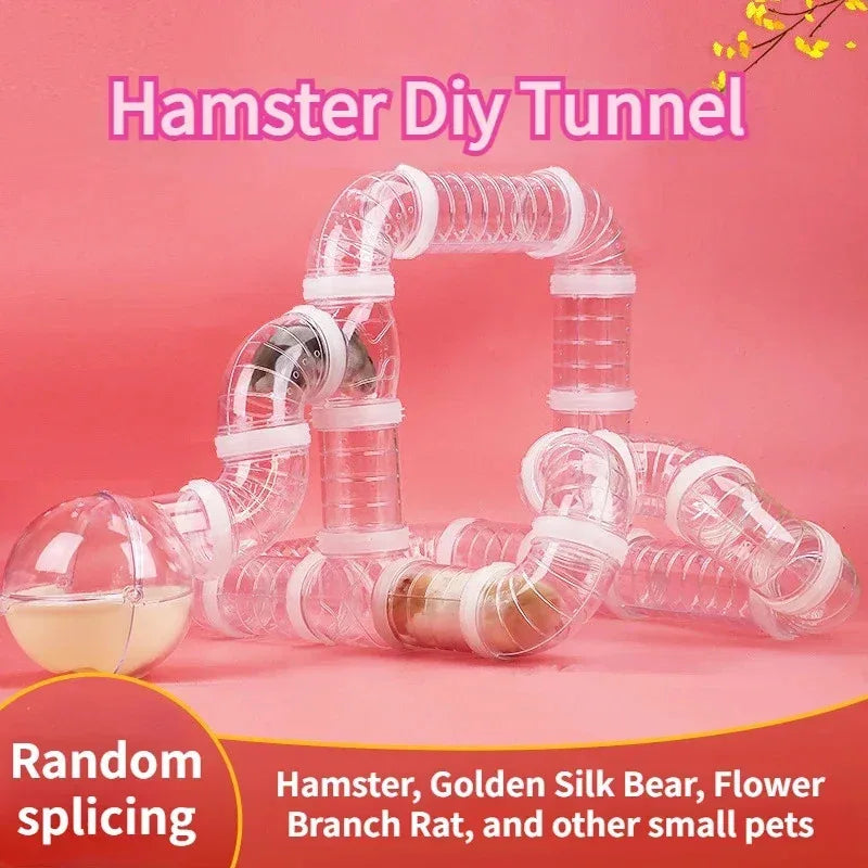 Hamster Tunnel Tube Set 5.5 cm (2.17 in) DIY Maze Cage Connector - Tubes and U Pipe for Hamsters & Chinchillas