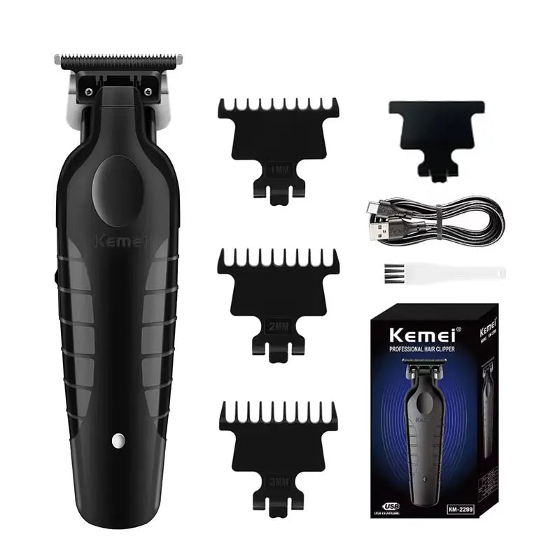 USB Rechargeable Cordless Hair Clipper & Shaver Kit - Men's Beard Trimmer Travel Barber Set