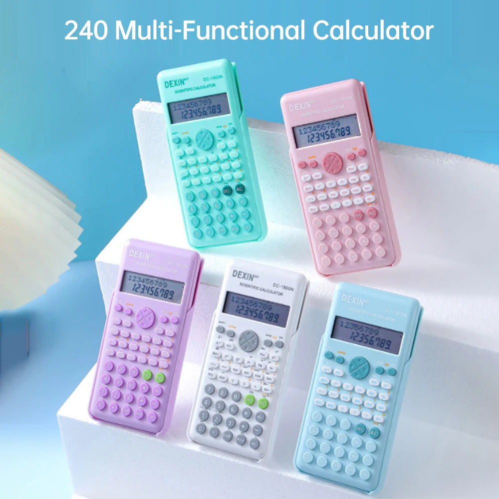 Scientific Calculator 240 Functions 2-Line LCD Pink Ideal for High School & College Students and Teachers