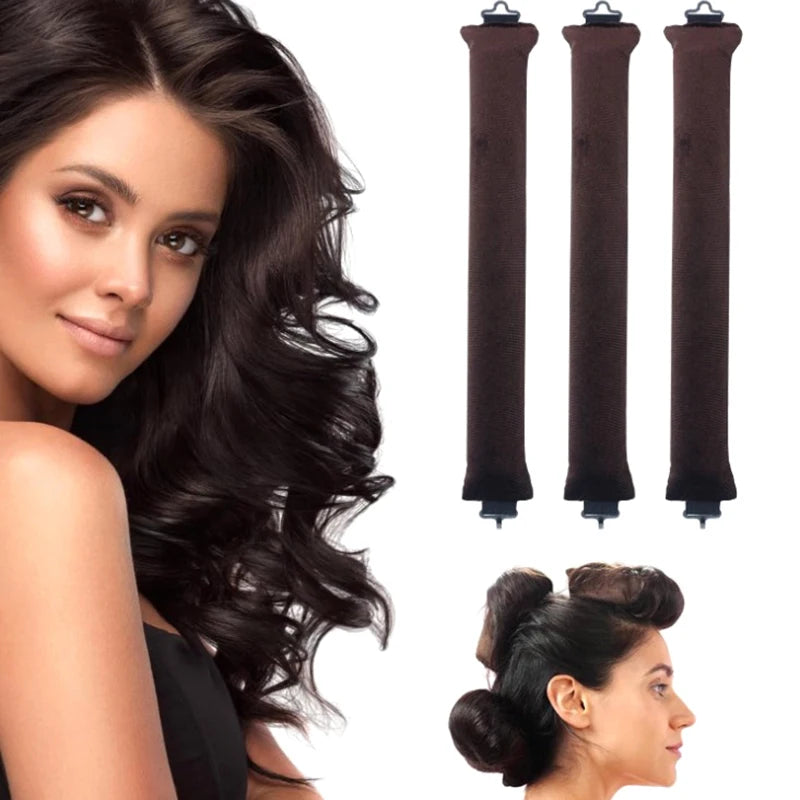 Heatless Hair Curler Rod Headband – No-Heat Soft Flannel Hair Rollers for Sleeping (25 x 9.5 cm / 9.84 x 3.74 in)