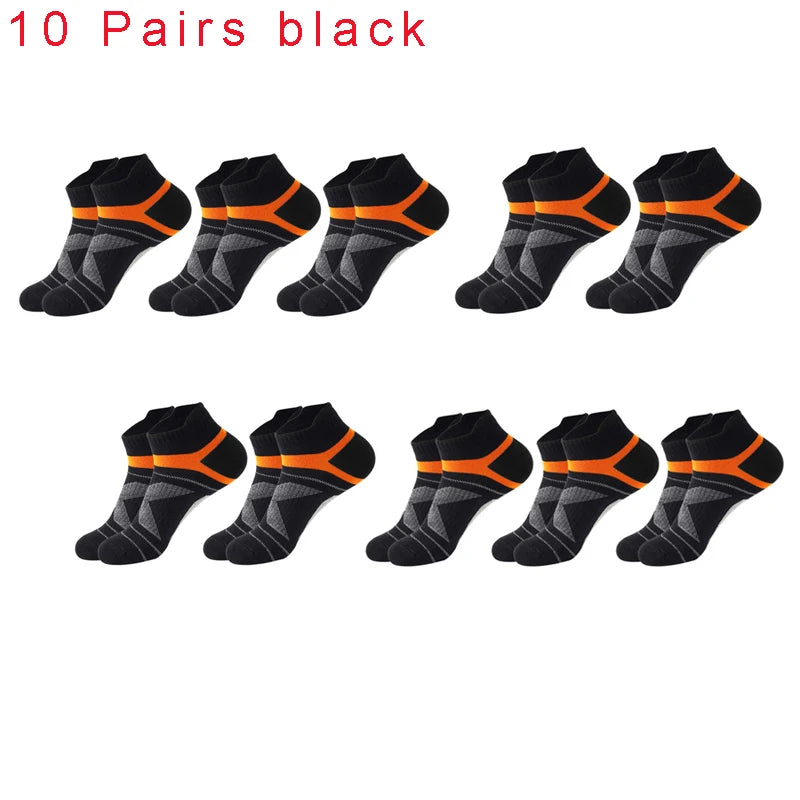 5-Pack Men’s Breathable Cotton Ankle Socks – Summer Casual Running Sports Socks, Sizes 38–45