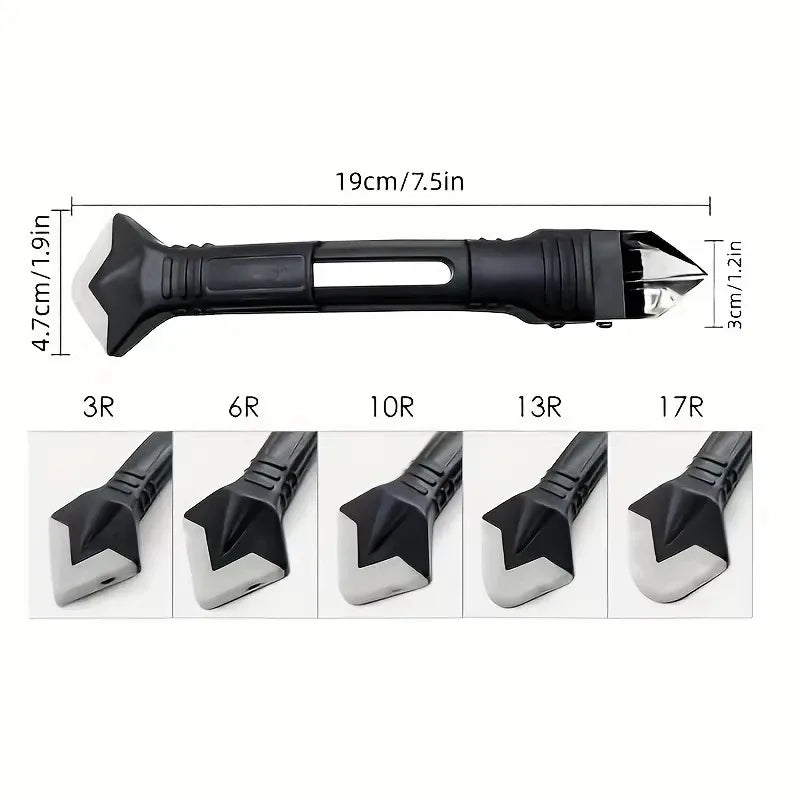 5-in-1 Silicone Caulking Tool Kit – Caulk Remover, Squeegee, Grout Scraper & Angle Trowel
