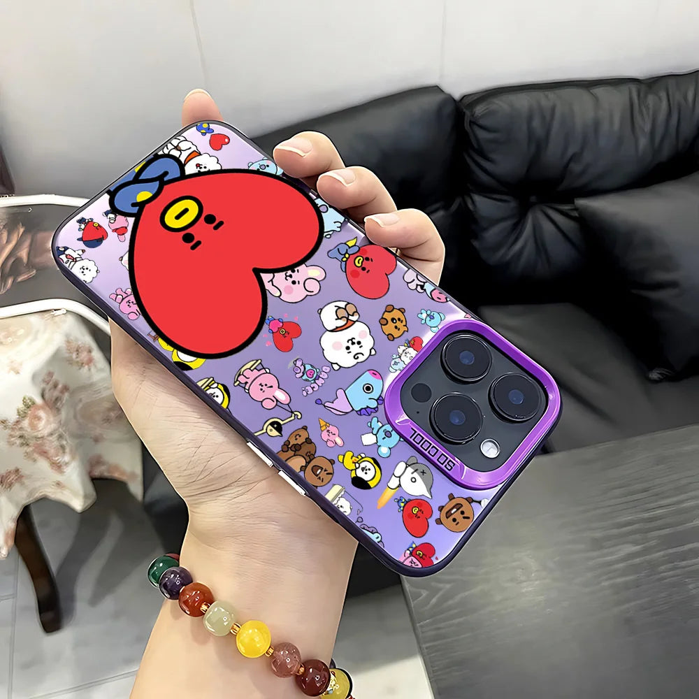 Cute Cartoon Phone Case for iPhone – Matte Silicone Anti-Fall Shockproof Protective Cover
