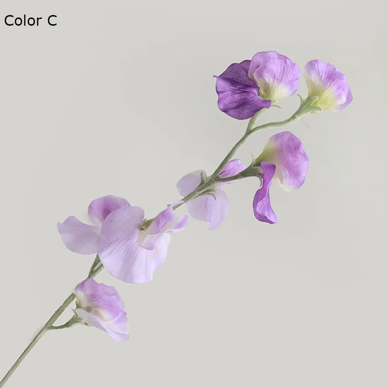 Silk Orchid Branch 62cm (24.4in) - Artificial Orchid Stem for Wedding, Bridal Bouquets & Home Decor - White Pink Purple