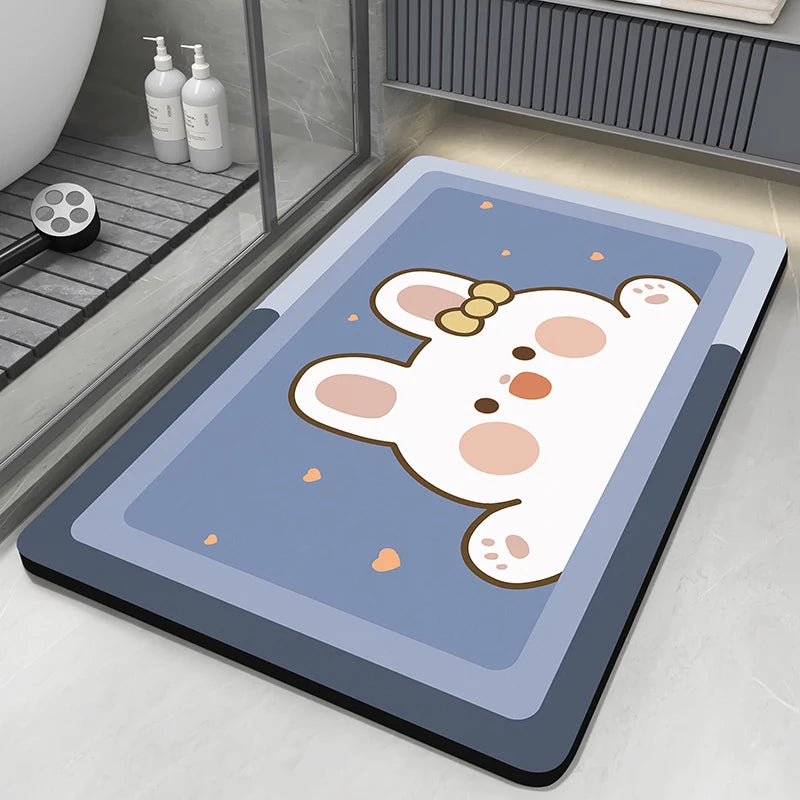 Diatomite Quick-Dry Bath Mat – Absorbent Anti-Slip Bathroom Rug, Washable Shower & Toilet Floor Mat, Multiple Sizes 30×40 to 60×90 cm (11.8×15.7 to 23.6×35.4 in)