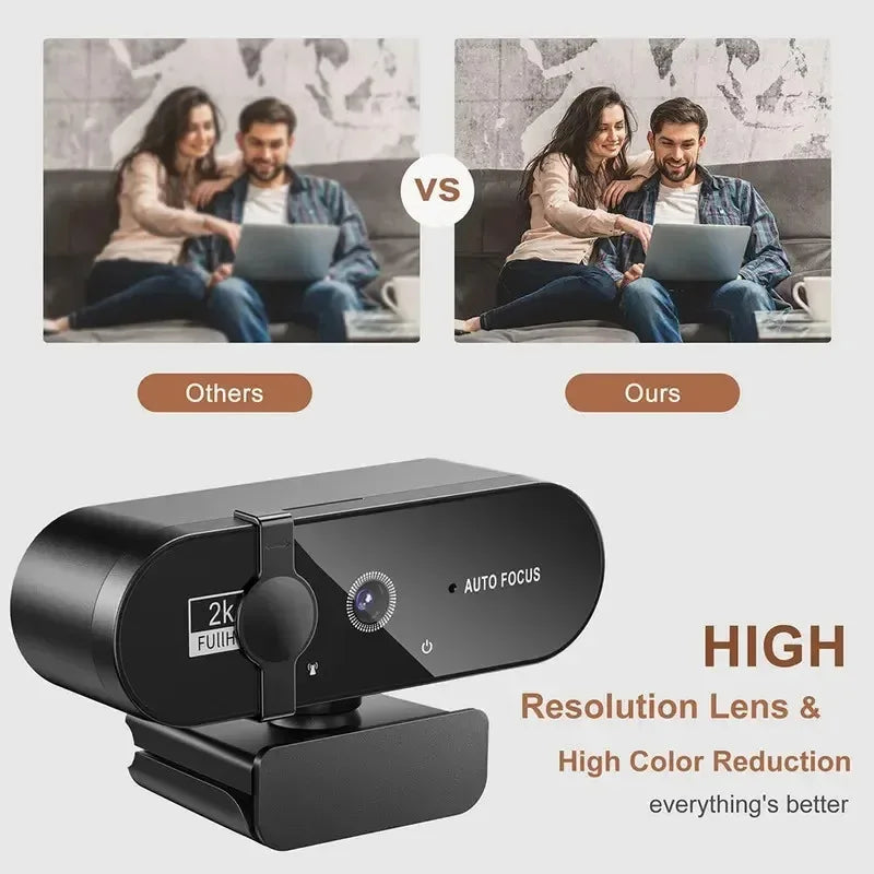 4K USB Webcam with Autofocus and Built-In Microphone 3840x2160 30fps for PC Laptop Streaming & Video Calls